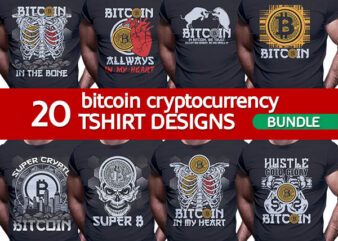 20 bitcoin cryptocurrency we trust – bundle t shirt design