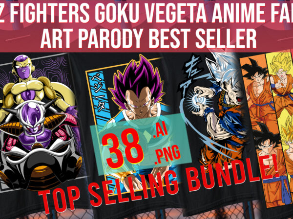 Z fighters goku vegeta anime fan art parody best seller t shirt graphic design