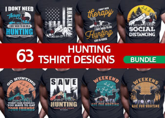63 deer hunting tshirt designs and christmas bundle png psd file editable texts layer