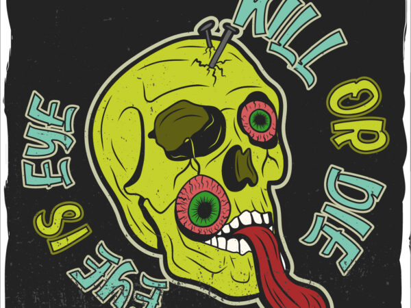 Dead skull with a tongue, t-shirt design Dead skull with a tongue, t-shirt design