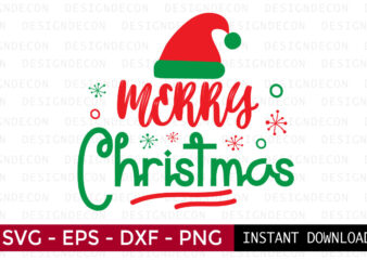 Merry Christmas. Print ready Christmas colorful SVG cut file.