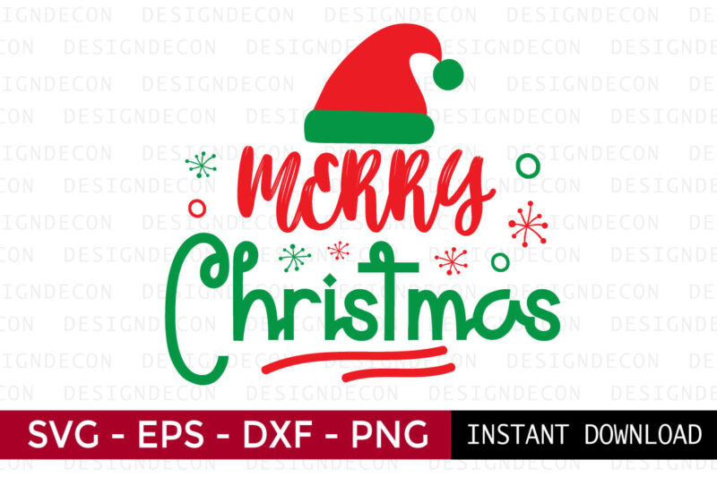 Merry Christmas. Print ready Christmas colorful SVG cut file.