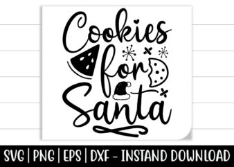 Cookies for Santa Print ready Christmas colorful SVG cut file