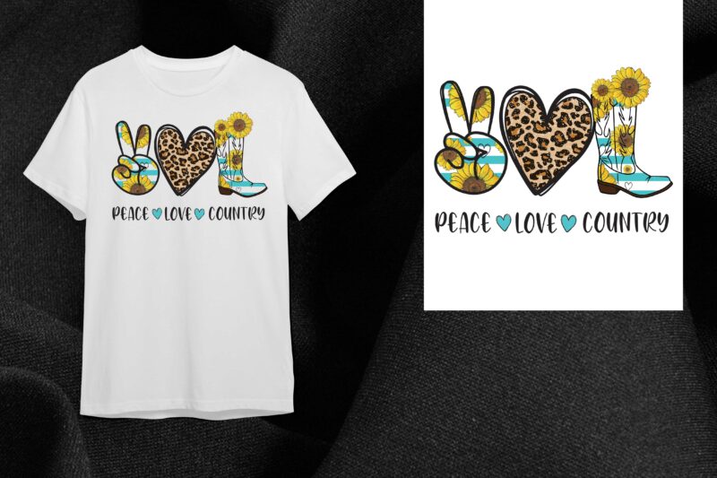 Peace Love Country Gift Diy Crafts Svg Files For Cricut, Silhouette Sublimation Files