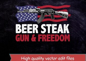 Dad Grandpa US Flag Beer Steak Guns Freedom T-Shirt design svg, Fourth, Fathers Day, Veterans, Memorial, 4th of July,USA American