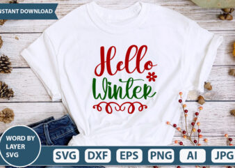 Hello Winter SVG Vector for t-shirt