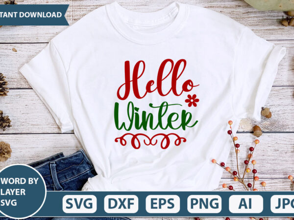 Hello winter svg vector for t-shirt