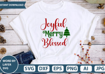 Joyful Merry Blessed SVG Vector for t-shirt