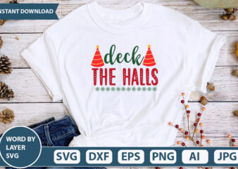 DECK THE HALLS SVG Vector for t-shirt
