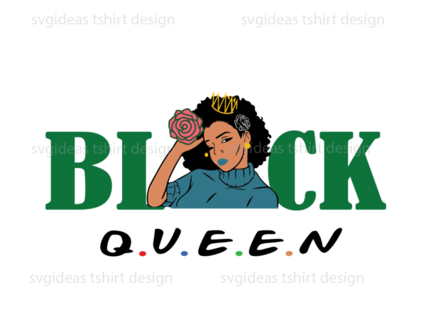 Black queen magic wearing a crown silhouette sublimation files t shirt template