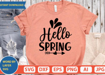 hello spring SVG Vector for t-shirt