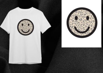 Smile Icon Leopard Pattern Print Gift Diy Crafts Svg Files For Cricut, Silhouette Sublimation Files