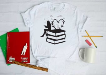 Girl On Books Silhouette SVG Gift Diy Crafts Svg Files For Cricut, Silhouette Sublimation Files t shirt design template