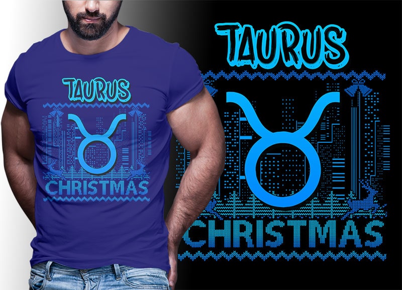 12 ZODIAC Christmas PART#16 tshirt designs bundle