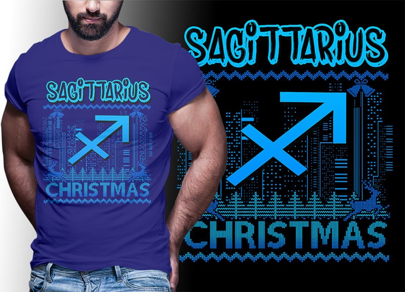 12 ZODIAC Christmas PART#16 tshirt designs bundle