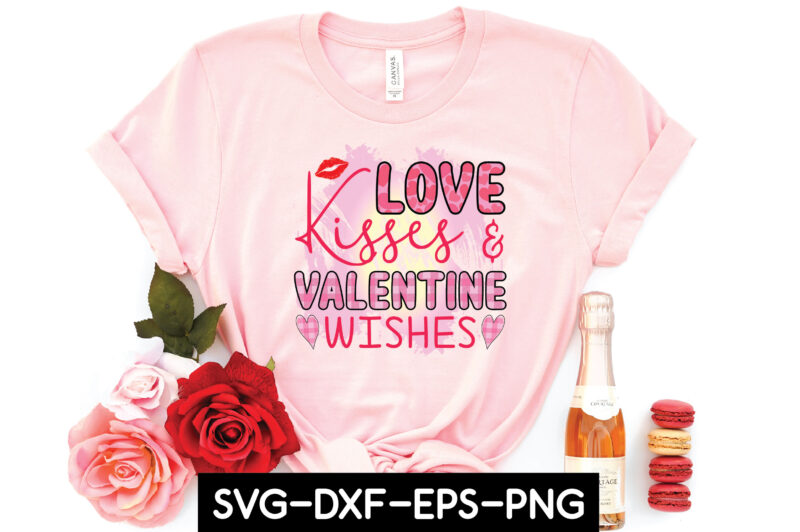 love kisses & valentine wishes sublimation