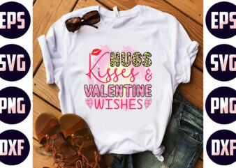 hugs kisses & valentine wishes sublimation graphic t shirt