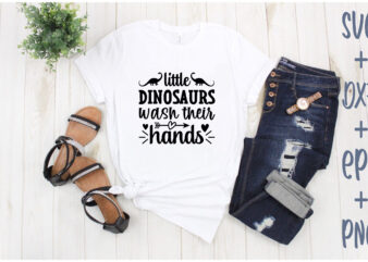 little dinosaurs wash their hands t shirt vector graphic
