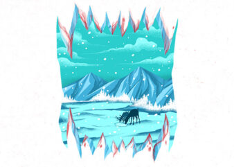 winter hunt t shirt design for sale