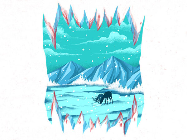 Winter hunt t shirt design for sale