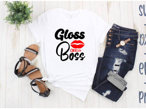 Gloss boss t shirt design template