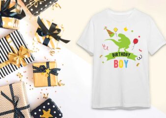 Dinosaur Birthday Boy Gift Diy Crafts Svg Files For Cricut, Silhouette Sublimation Files t shirt vector illustration
