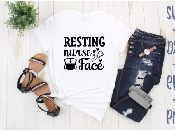 Resting nurse face t shirt design online