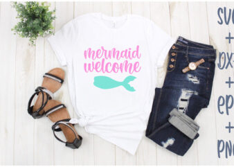 mermaid welcome t shirt designs for sale