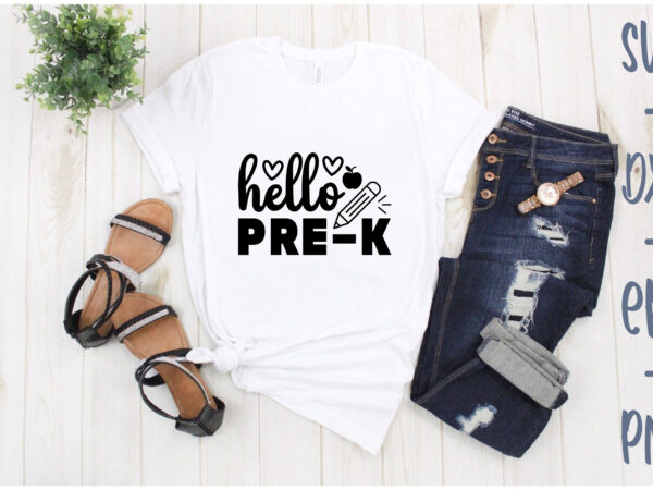 Hello pre-k graphic t shirt