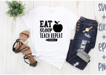 eat sleep teach repeat vector clipart