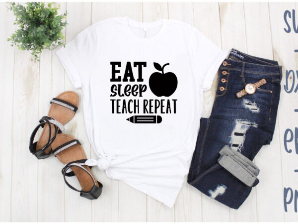 Eat sleep teach repeat vector clipart