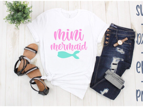 Mini mermaid t shirt designs for sale