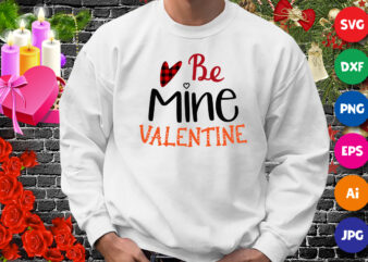 Be mine valentine t-shirt, plaid heart shirt, valentine heart shirt print template