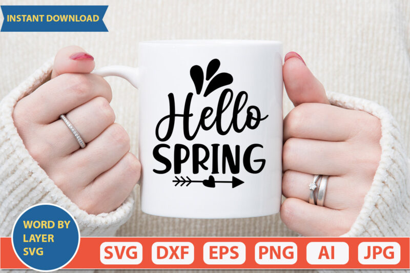 hello spring SVG Vector for t-shirt