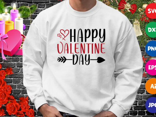 Happy valentine’s day, typography svg, valentine arrow shirt, happy valentine shirt, valentine heart shirt template