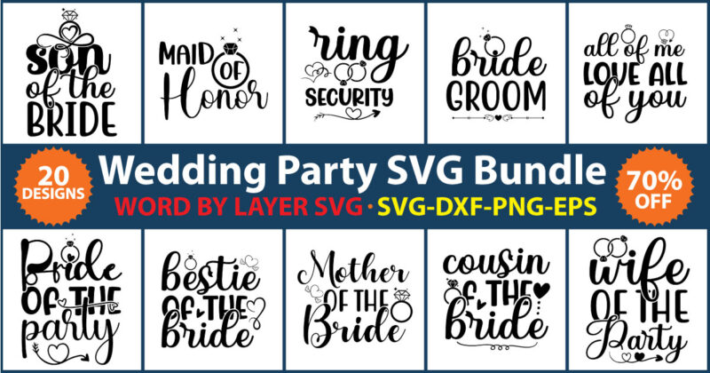Wedding Party SVG Bundle vol.4