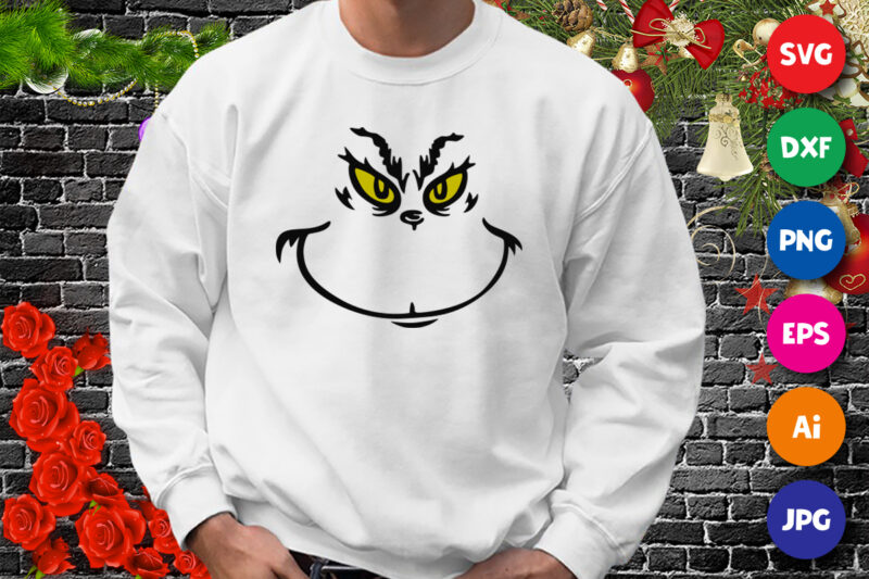 Resting Grinch Face sweatshirt, Grinch face shirt, Grinch face shirt print template