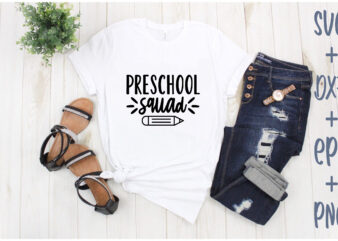 preschool squad t shirt illustration