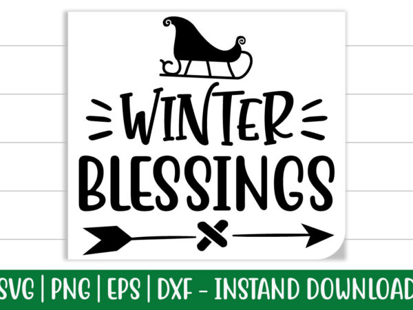 Winter blessings print ready christmas colorful svg cut file t shirt template