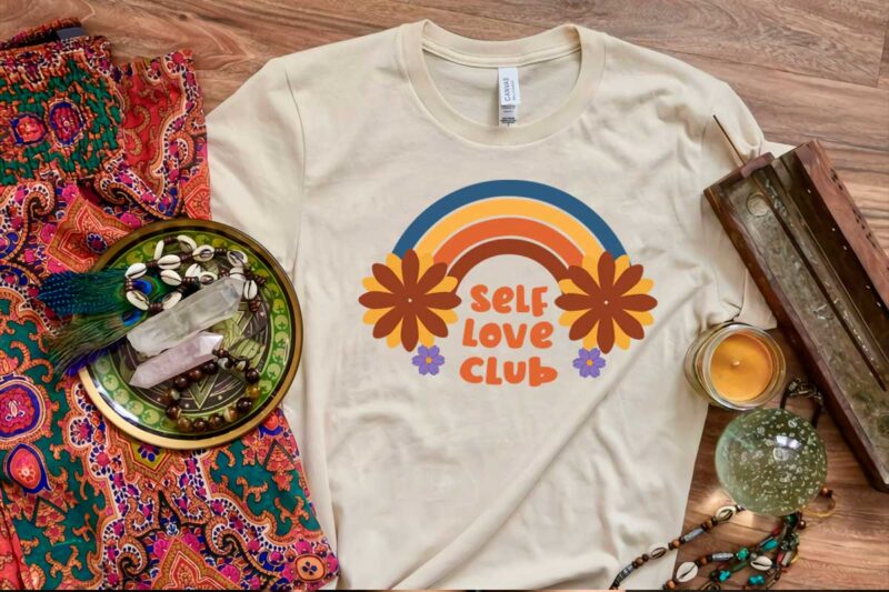 Hippie Gift Idea, Self Love Club Diy Crafts Svg Files For Cricut, Silhouette Sublimation Files