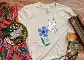 Hippie Gift Idea, Flower Bird Peace Diy Crafts Svg Files For Cricut, Silhouette Sublimation Files