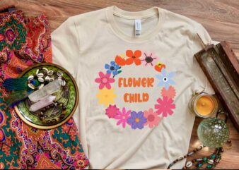 Hippie Gift Idea, Flower Child Diy Crafts Svg Files For Cricut, Silhouette Sublimation Files