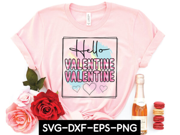 Hello valentine sublimation graphic t shirt