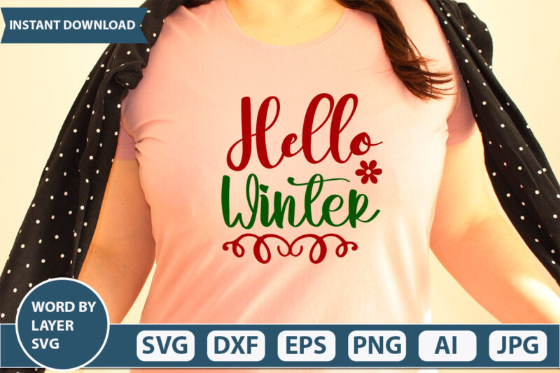 Hello Winter SVG Vector for t-shirt