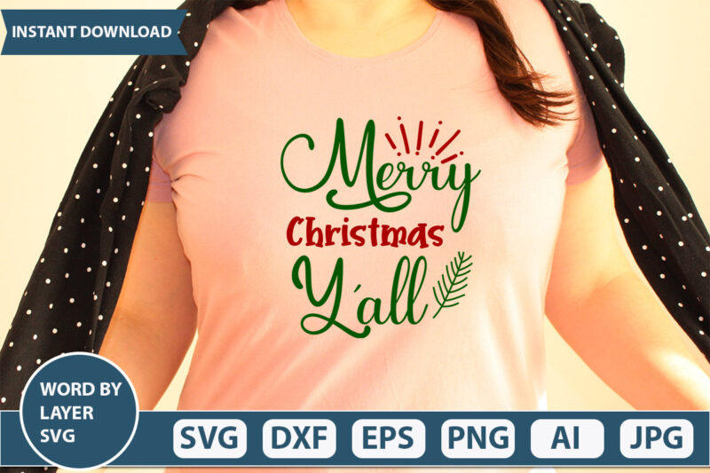 Merry Christmas Y’all SVG Vector for t-shirt