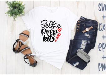 selfie prep kit t shirt template vector