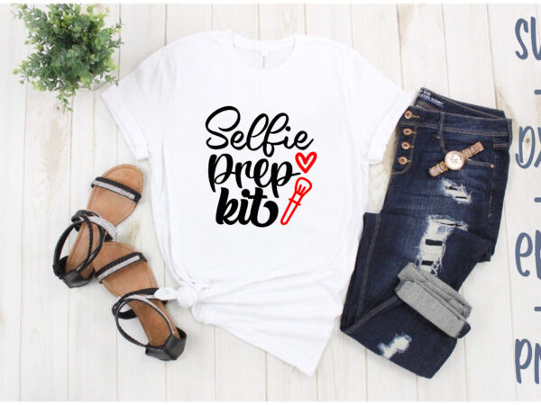 Selfie prep kit t shirt template vector