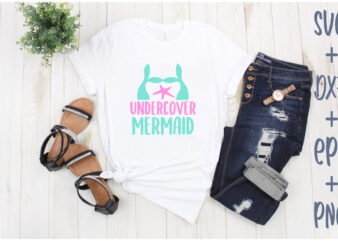 undercover mermaid t shirt vector graphic