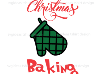 Merry Chrismas Baking crew, Green Christmas Gloves Diy Silhouette Sublimation Files