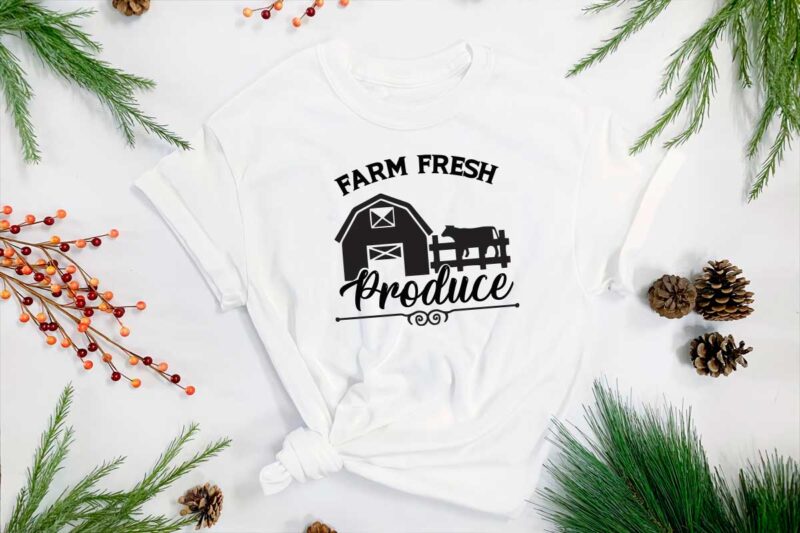 Farmhouse Quotes Gift, Farm Fresh Produce Diy Crafts Svg Files For Cricut, Silhouette Sublimation Files